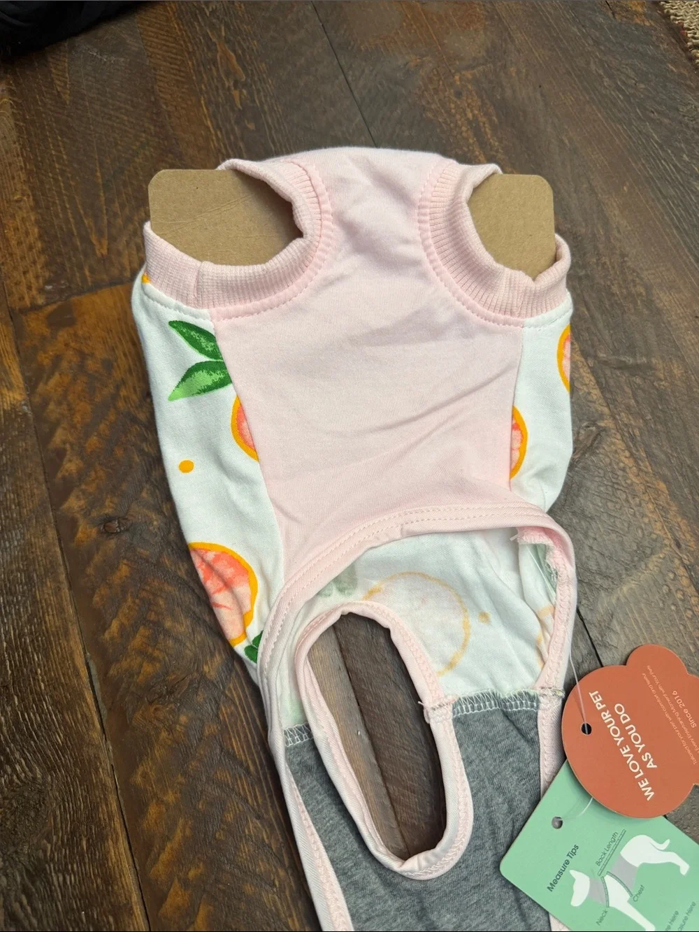 Kuoser Citrus Grapefruit Print Dog Cat Surgical Recovery Suit Onesie NWT XS 🐕 🐈